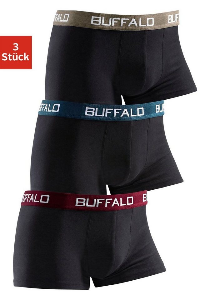 Buffalo Boxer (Packung, 3-St) für Jungen mit kontrastfarbenem Bündchen von Buffalo