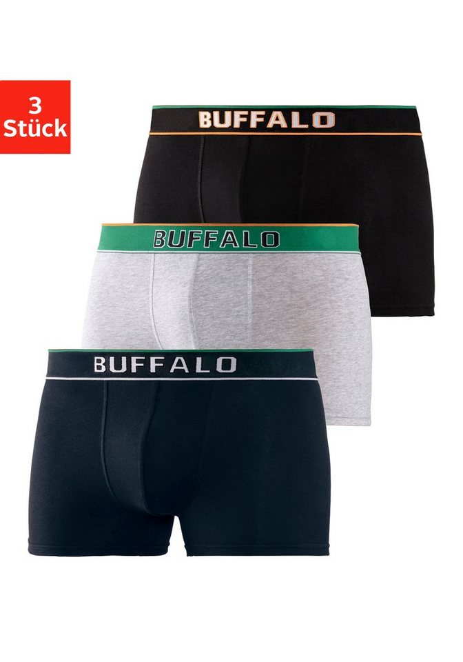Buffalo Boxer Boxershorts für Herren (Packung, 3-St) aus Baumwoll-Mix von Buffalo