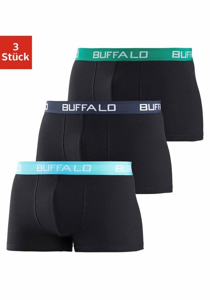 Buffalo Boxer (Packung, 3-St) für Jungen mit kontrastfarbenem Bündchen von Buffalo