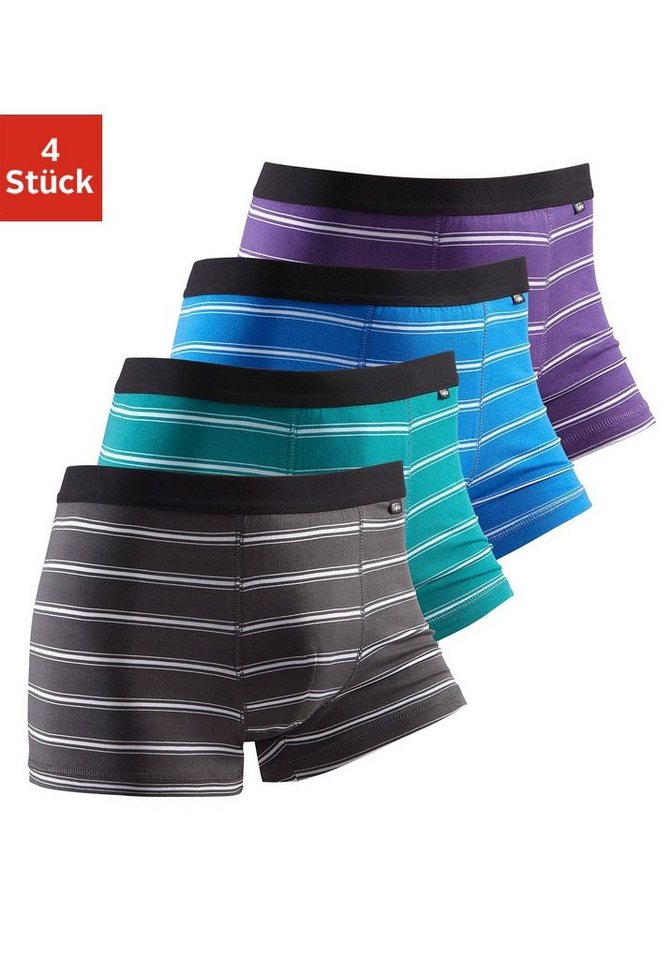 Buffalo Boxer Boxershorts für Herren (Packung, 4-St) mit schwarzem Webbund von Buffalo