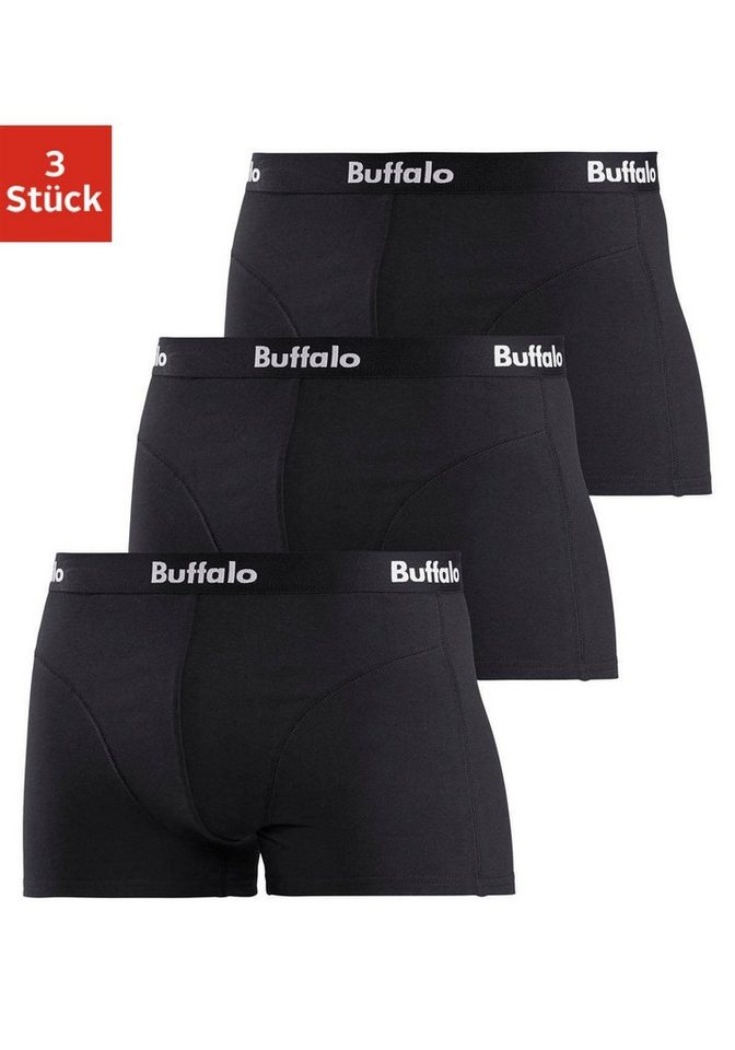Buffalo Boxer Boxershorts für Herren (Packung, 3-St) mit Overlock-Nähten vorn von Buffalo