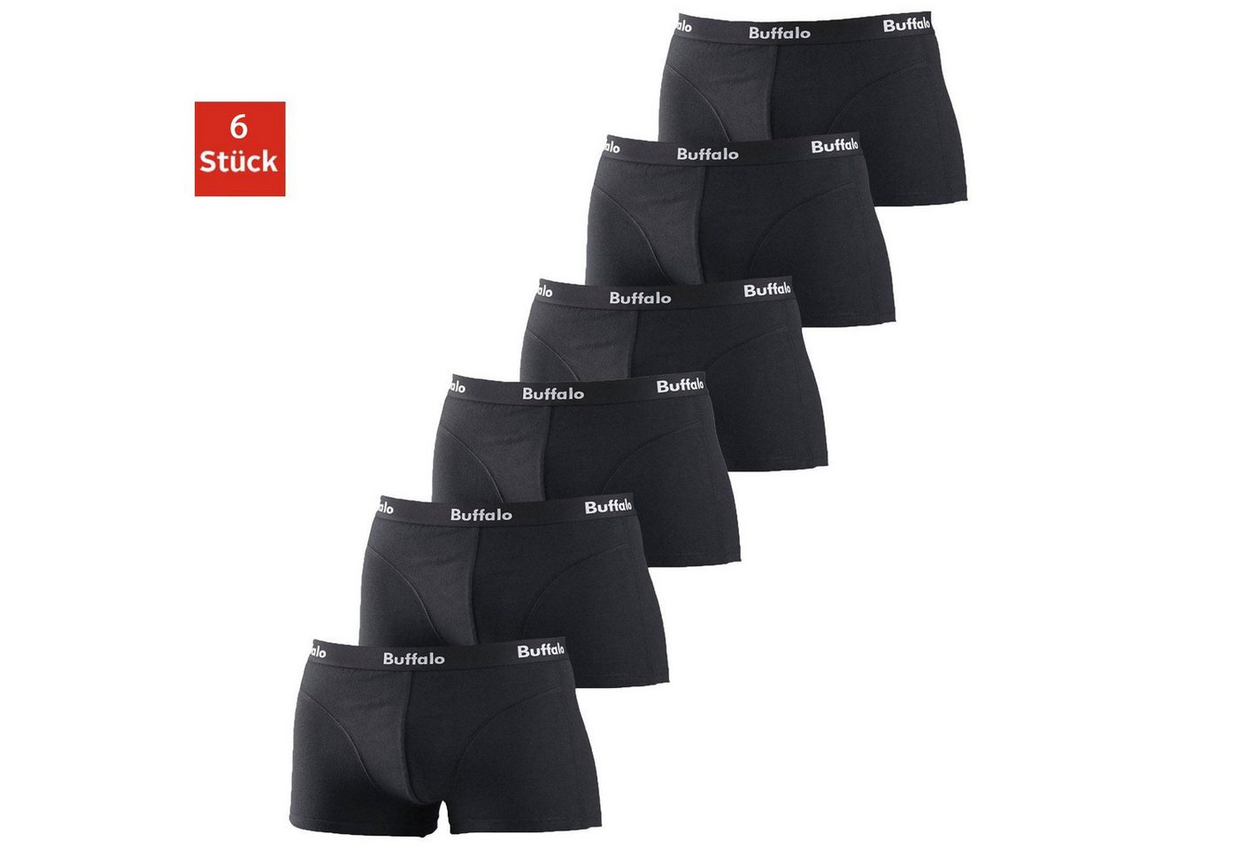 Buffalo Boxershorts (3-St) mit Overlock-Nähten vorn von Buffalo