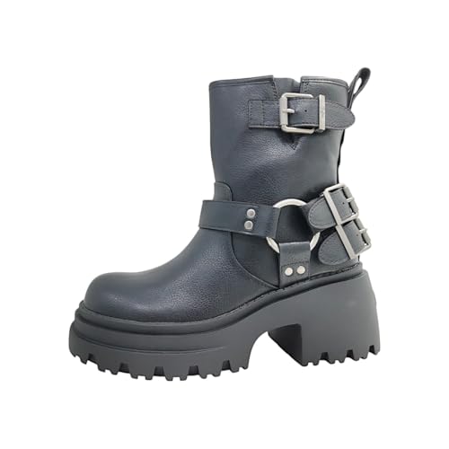Buffalo Damen Schuhe Stiefeletten Bravr Biker Lo, Farbe:Schwarz, Schuhgröße:EUR 37, Artikel:-Black von Buffalo