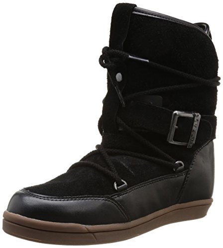 Buffalo Damen 3002-170 Hairy Suede PU Schneestiefel, Schwarz (Black 01) von Buffalo
