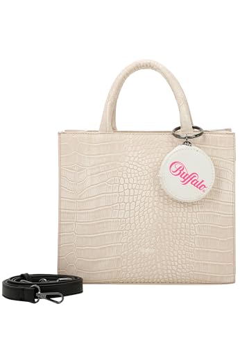 Buffalo Damen Big Boxy Collection 2-Tone Croco White Taupe Shopper von Buffalo