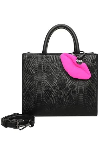 Buffalo Damen Big Boxy Collection Scaled Snake Black Shopper von Buffalo