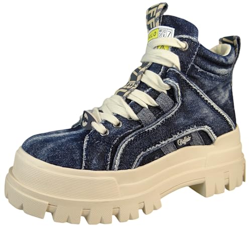 Buffalo Damen Boots ASPHA NC MID Blau Textil 39 von Buffalo