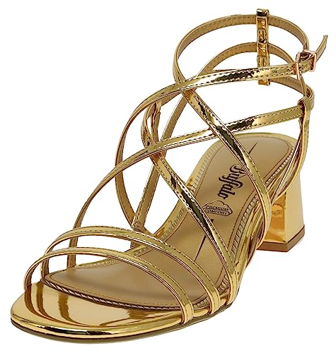 Buffalo Damen Sandale LILLY CAGE Offene Schuhe Riemchensandale Gold 40 EU von Buffalo