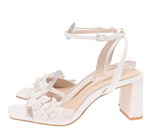 Buffalo Damen Sandalen ASHLEY BUTTERFLY Weiß Brautschuhe Riemchensandale 38 EU von Buffalo