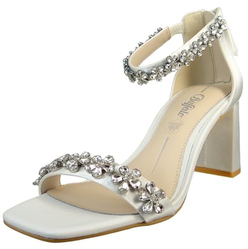 Buffalo Damen Sandalen ASHLEY ICE Weiß Brautschuhe Riemchensandale 38 EU von Buffalo