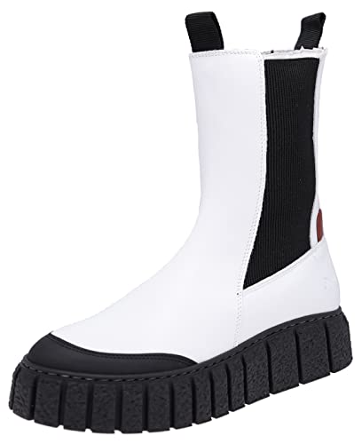 Buffalo Damen Schuhe RAMPA Chelsea Damen Stiefel Lederstiefel Weiß 39 EU von Buffalo