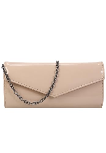 Buffalo Damen Secco Patent Cream Clutch, One Size von Buffalo