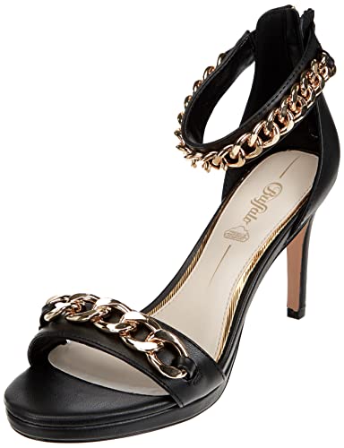 Buffalo Damen Serena Chain Sandale mit Absatz, Black, 37 EU von Buffalo