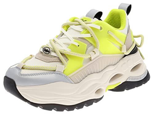 Buffalo Damen Sneaker Triplet LACE Low Top Schnürschuhe Damenschuhe Beige Gelb 38 EU von Buffalo