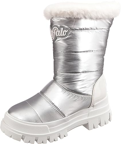 Buffalo Damen Stiefel Schuhe Aspha Snow Boots Synthetikkombination Elegant Freizeit uni Aspha Snwo Boots silber Damen von Buffalo