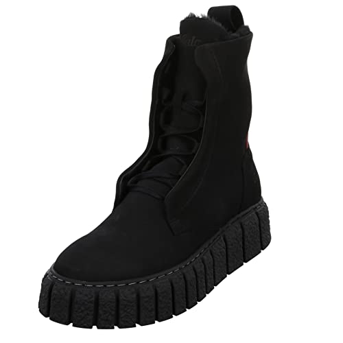 Buffalo Damen Stiefel Schuhe Rampa Lace Up HI Warm Ankle-Boots Nubukleder Elegant Freizeit Uni Rampa Lace Up HI Warm Ankle-Boot schwarz von Buffalo