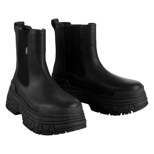 Buffalo Damen Stiefel Schuhe Stiefeletten Fusion Chelsea, Farbe:Schwarz, Schuhgröße:EUR 42, Artikel:-black von Buffalo