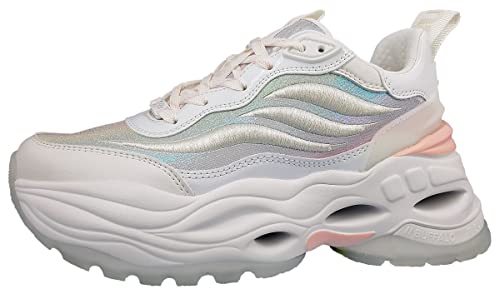 Buffalo Damen Triplet Third Sneaker, White/Mermaid, 37 EU von Buffalo