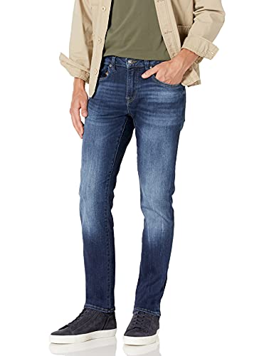 Buffalo David Bitton Herren Slim Ash Jeans, Geschliffenes und verblasstes Indigo, 33W / 32L von Buffalo David Bitton