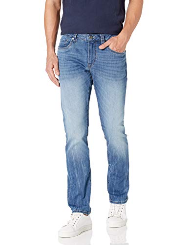 Buffalo David Bitton Herren Slim Ash Jeans, Geädertes und gekräuseltes Indigo, 33W / 32L von Buffalo David Bitton