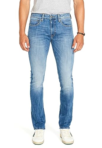 Buffalo David Bitton Herren Slim Ash Jeans, Geädertes und gekräuseltes Indigo, 34W / 30L von Buffalo David Bitton