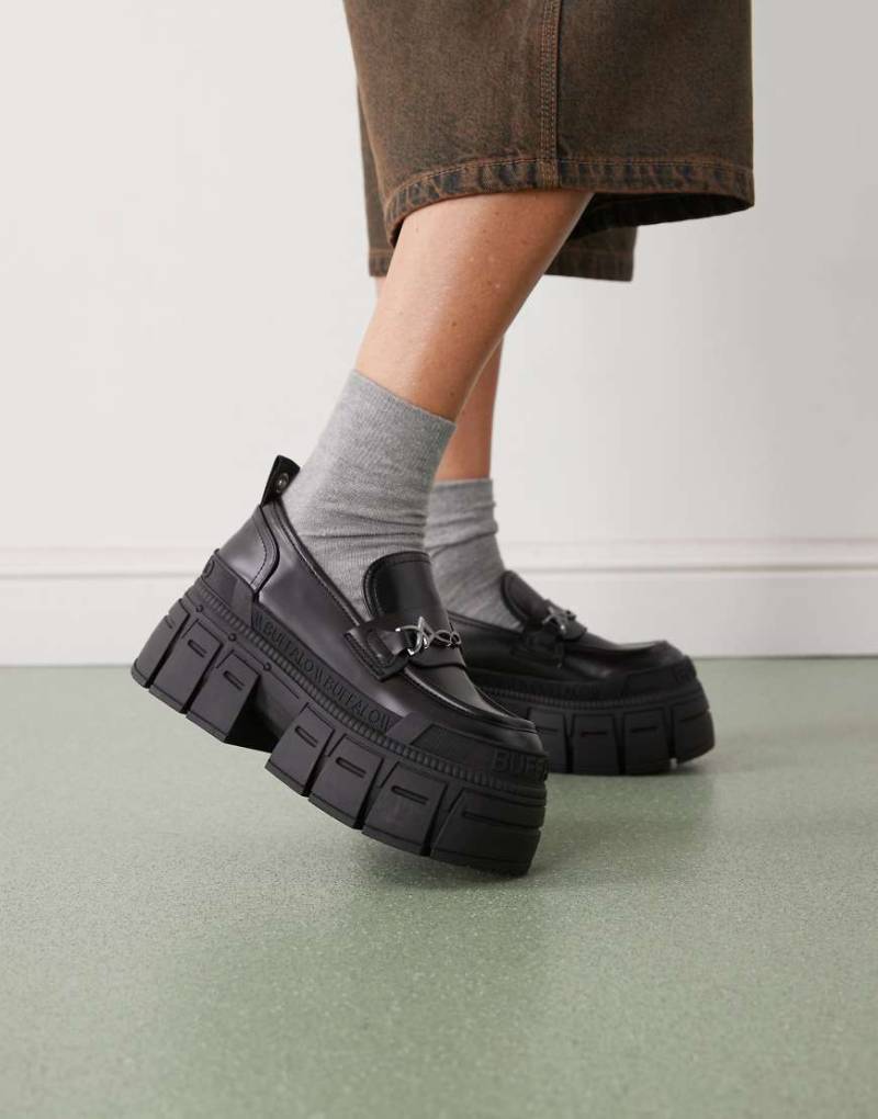 Buffalo - Gospher - Loafer in Schwarz mit dicker Sohle von Buffalo