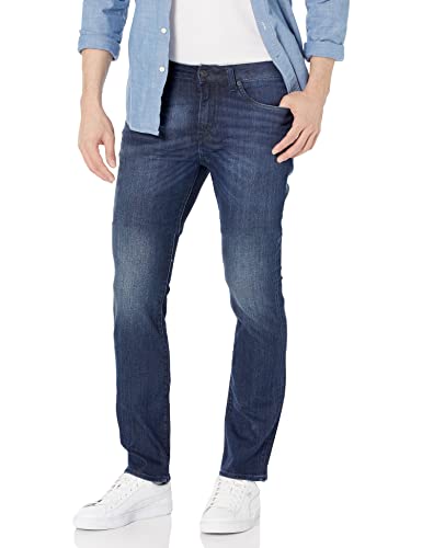 Buffalo Herren Slim Ash Jeans, Dark Wash Whiskered and Sanded, Bundweite: 84 cm, beinlänge: 81 cm von Buffalo David Bitton