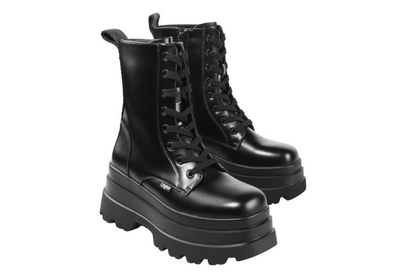 Buffalo Jupiter Lace Up Mid Plateaustiefel mit Plateausohle und Markendetails von Buffalo