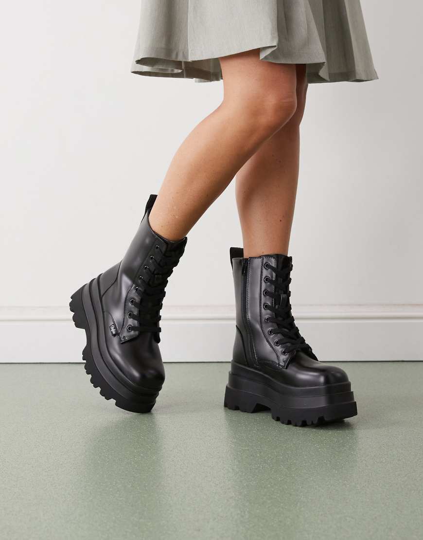 Buffalo - Jupiter - Schnürstiefel in Schwarz von Buffalo