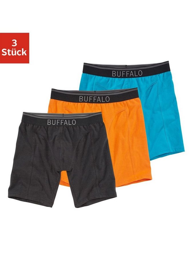 Buffalo Boxer (Packung, 3-St) in langer Form ideal auch für Sport und Trekking von Buffalo