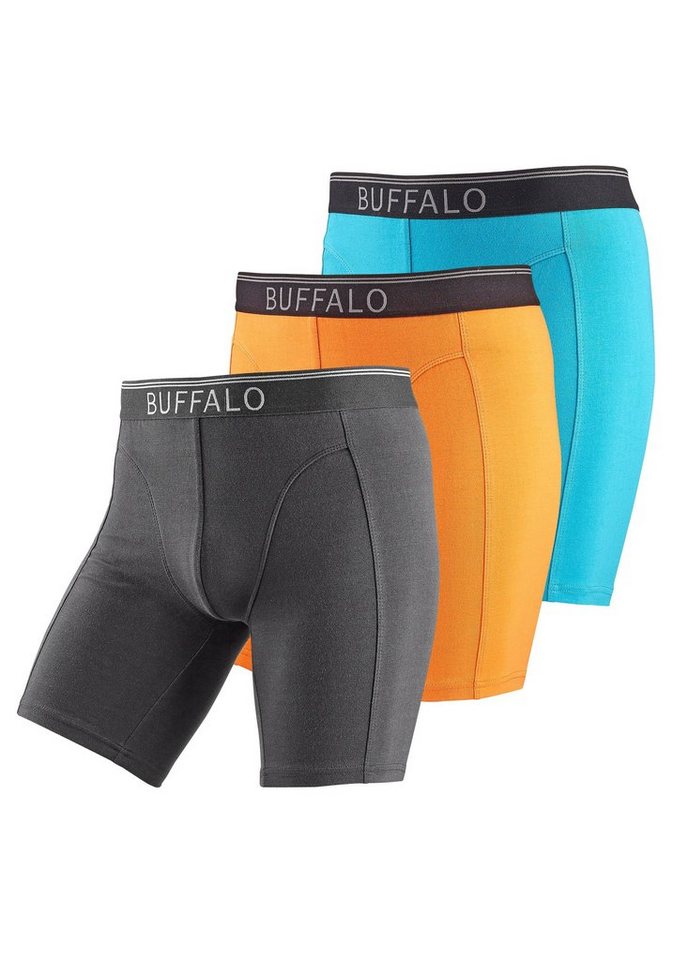 Buffalo Langer Boxer Boxershorts für Herren (Packung, 3-St) in langer Form ideal auch für Sport und Trekking von Buffalo