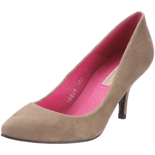 Buffalo London Damen 10028-192 Kid Suede Black 01 Pumps, Beige/Mouse 02 von Buffalo