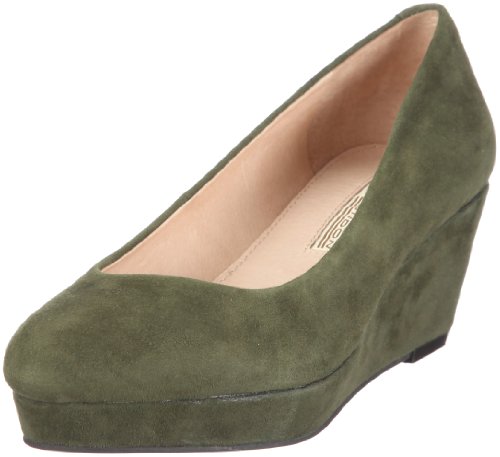 Buffalo London Damen 110-7844 Kid Suede Pumps, Grün/Khaki 01 von Buffalo