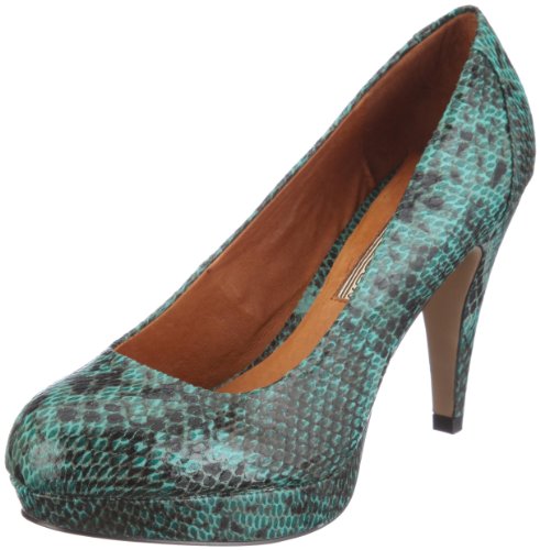 Buffalo London Damen 111-4047 Snake Fabric Pumps, Grün (GREEN125) von Buffalo