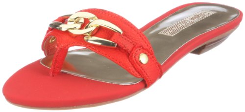 Buffalo London Damen 311-1677 Tumble Calf Zehentrenner, Rot (Coral 08) von Buffalo