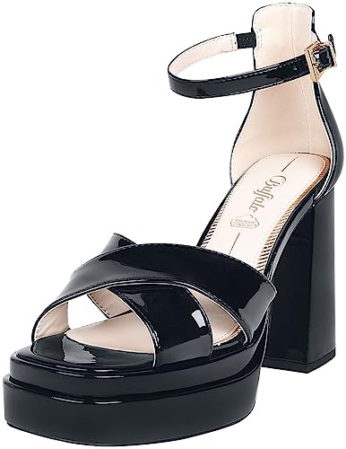 Buffalo May Cross Vegan Frauen High Heel schwarz EU38 Kunstleder Basics, Casual Wear, Streetwear von Buffalo