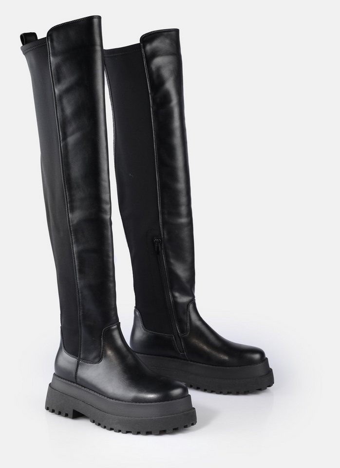 Buffalo PLUTO Overkneestiefel Langschaftstiefel, Festivalboots mit Stretchschaft von Buffalo