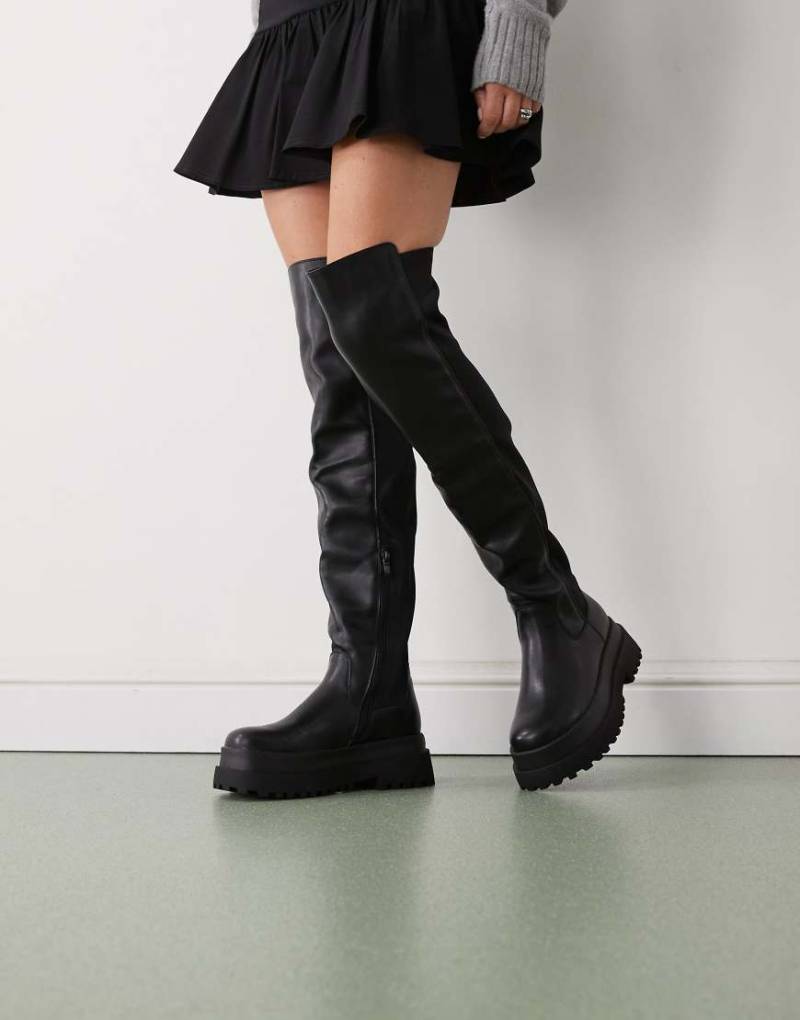 Buffalo - Pluto - Overknee-Stiefel in Schwarz von Buffalo