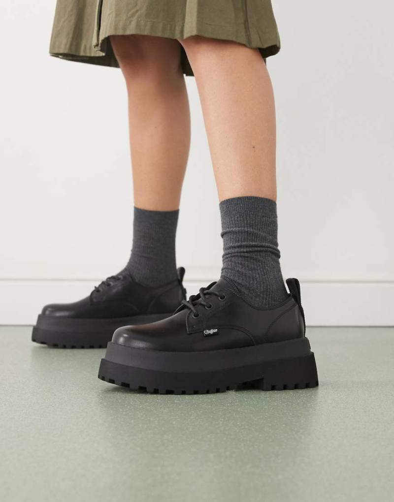 Buffalo - Schnürschuhe in Schwarz mit dicker Sohle von Buffalo