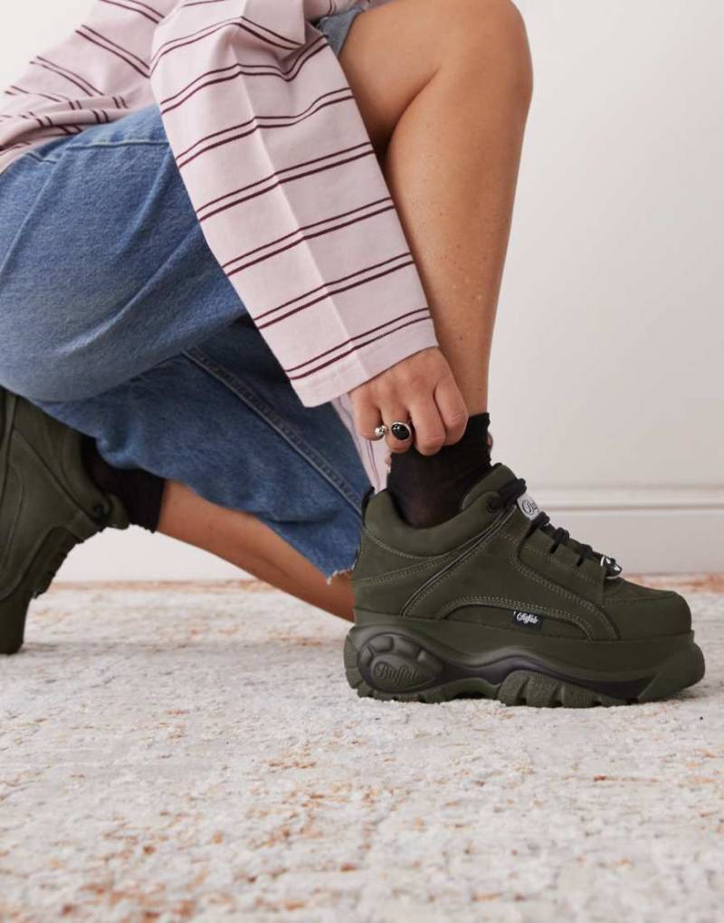 Buffalo - Sneaker in Khaki mit dicker Sohle-Grün von Buffalo
