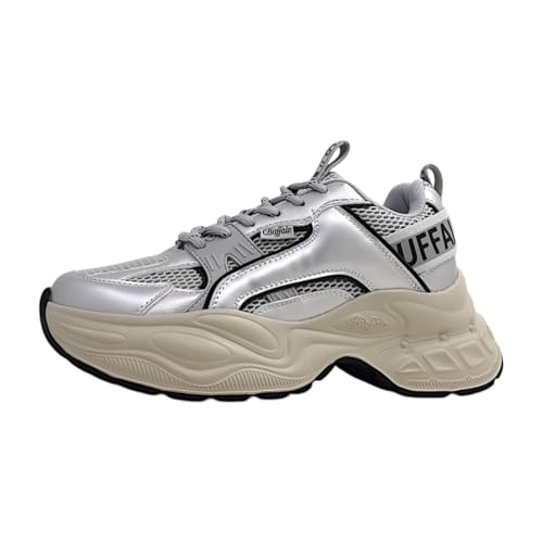 Buffalo para Damenschuhe Sportive Schnürer Silber Freizeit, Schuhgröße:39 EU von Buffalo