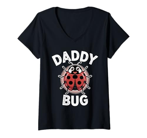 Damen Ladybug Daddy Of The Birthday Girl Father's Day Dad Bug T-Shirt mit V-Ausschnitt von Bug lover Family
