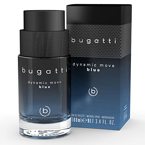 bugatti Parfüm Dynamic Move Blue 100ml I Zitrisch-aromatisches Eau de Toilette I Herren-Duft mit belebender Kombination aus Lavendel, Zitrone & Moschus I maritim, frisch & sinnlich-warm von Bugatti