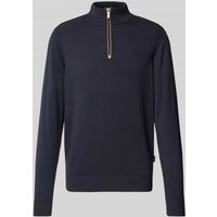bugatti Strickpullover mit Logo-Stitching in Marine, Größe L von Bugatti