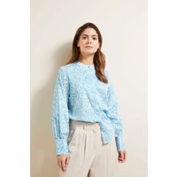 Bluse mit Rundhalsausschnitt in aqua von Bugatti