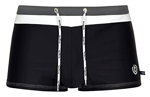 bugatti® - Herren Badehose/Badepants in schwarz/grau, Größe M (Herstellergröße: 5) von bugatti