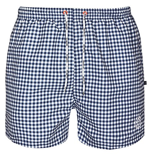 bugatti® - Marine blau gemusterte/Karierte Herren Badeshort, Größe XL von bugatti