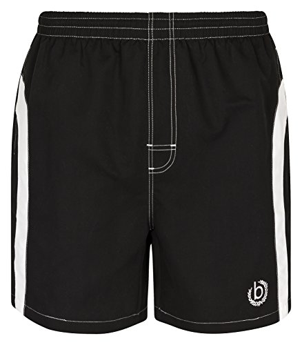 bugatti® - Moderne Herren Badeshort in schwarz mit weißen Streifen, in Größe 5XL von bugatti