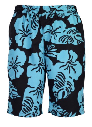bugatti® - Moderne Herren Badeshort mit Blumenmuster in schwarz/Jade, Größe XXL von bugatti