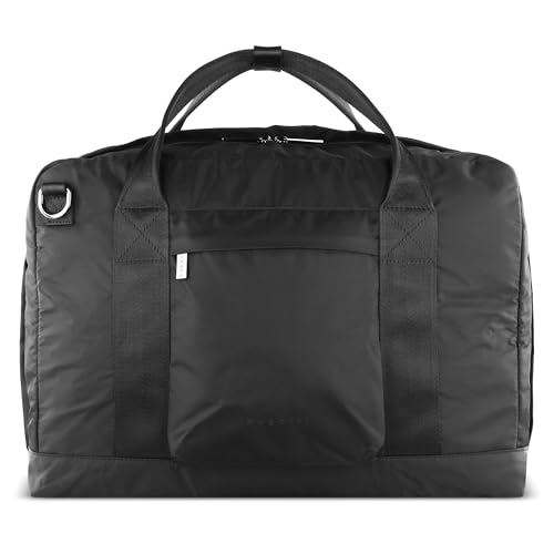 Bugatti Elia Herren-Businesstasche aus Nylon, faltbare Aktentasche mit Laptopfach ca. 15", schwarz von Bugatti